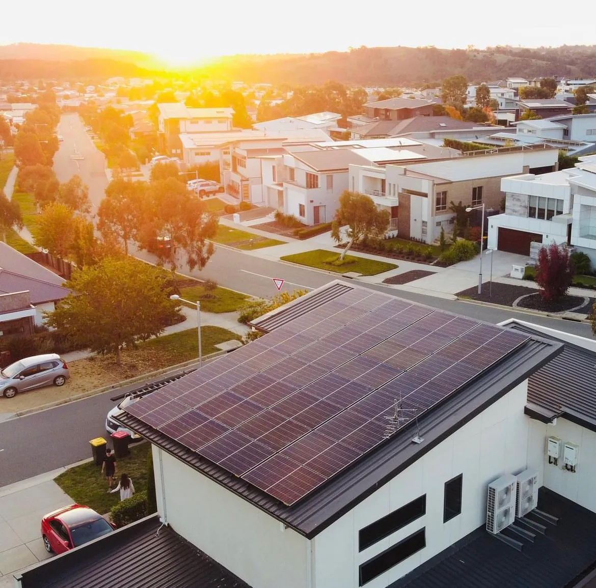 Rooftop solar installation in progress
